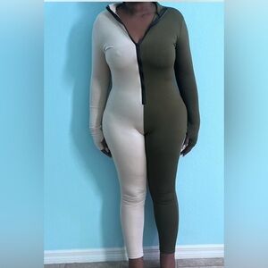 Green and white onesie size small